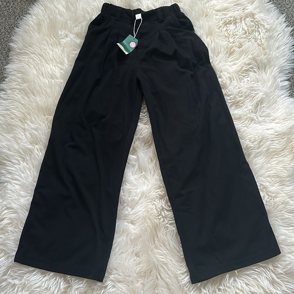 Halara Flex High Waisted Side Pocket Wide Leg Waffle Work Pants. Small Regular - Picture 4 of 8
